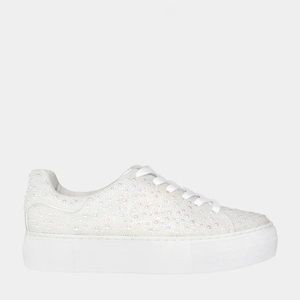 Betsey Johnson White Pearl embellished Sidny sneaker. Worn one. Size 8